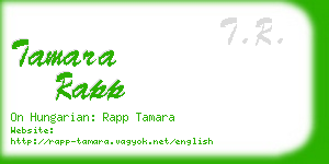 tamara rapp business card